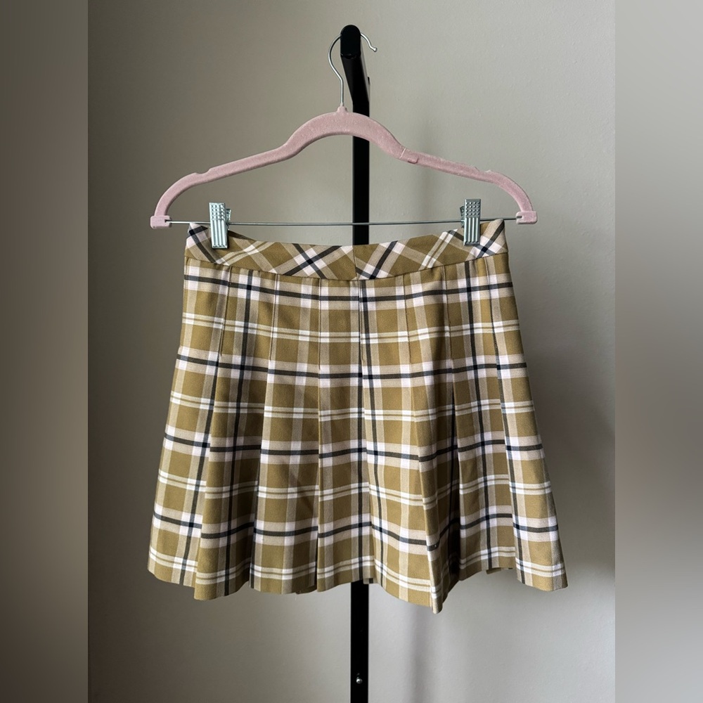 Sunday Best Checkered A-Line Skirt pleated